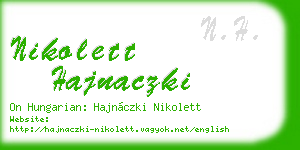 nikolett hajnaczki business card