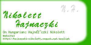 nikolett hajnaczki business card